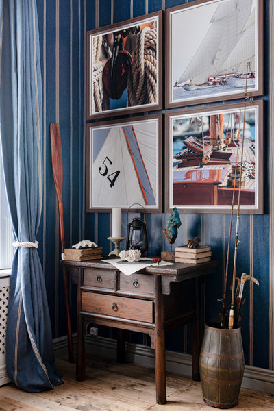 Katalin Stripe Seaport Blue Wallpaper | Mind The Gap