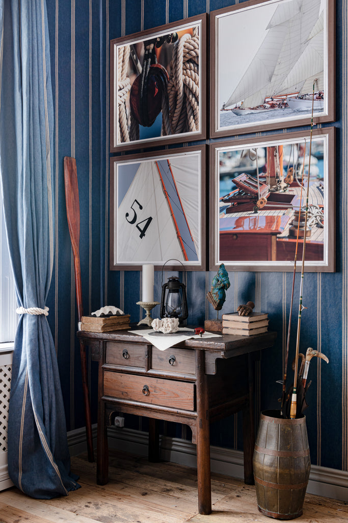 Katalin Stripe Seaport Blue Wallpaper | Mind The Gap