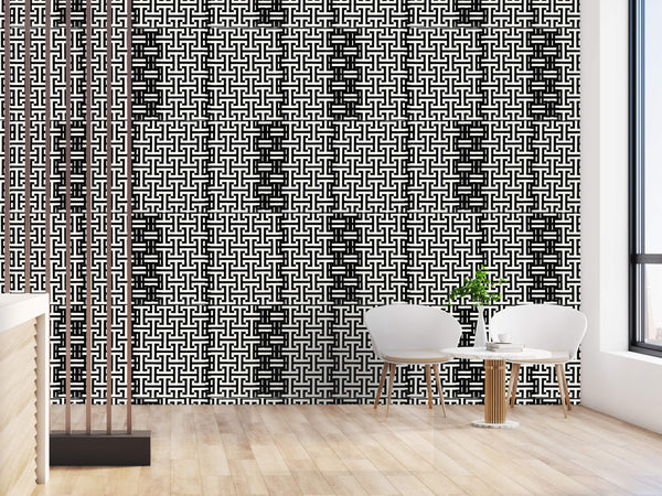 Kei Black - White Commercial Wallcovering | Koroseal