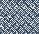 French Blue / Navy on White Wallcoverings | Suncloth