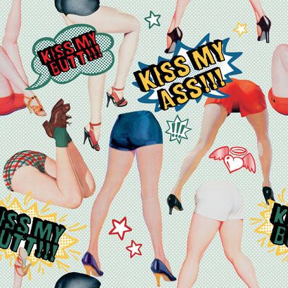 Kiss My Ass - Black, Blue, Green, Yellow, Red, Nude Wallcovering | Mind the Gap