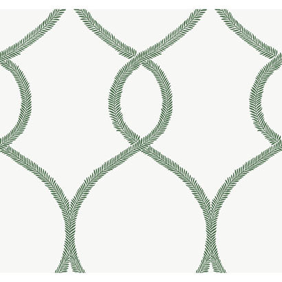 Laurel Leaf Ogee Wallpaper | Jeffrey Stevens