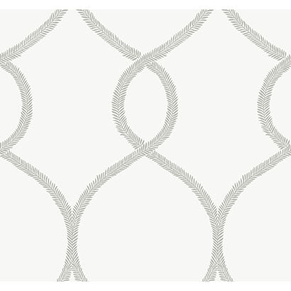 Laurel Leaf Ogee Wallpaper | Jeffrey Stevens