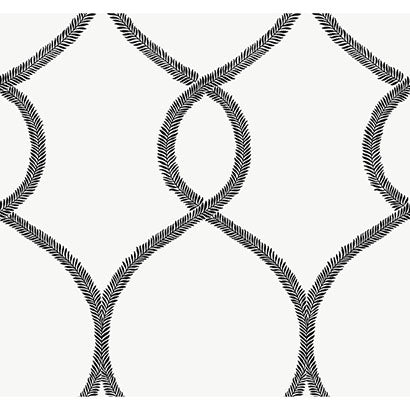 Laurel Leaf Ogee Wallpaper | Jeffrey Stevens