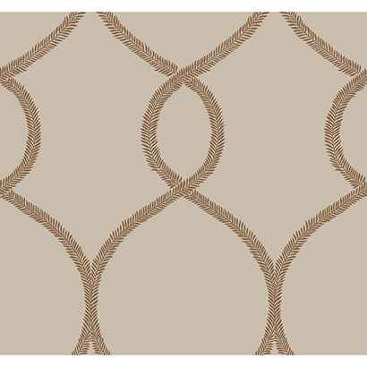 Laurel Leaf Ogee Wallpaper | Jeffrey Stevens