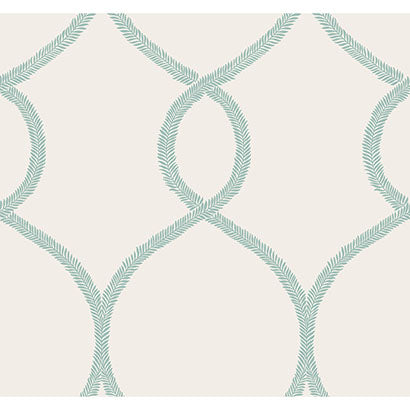 Laurel Leaf Ogee Wallpaper | Jeffrey Stevens