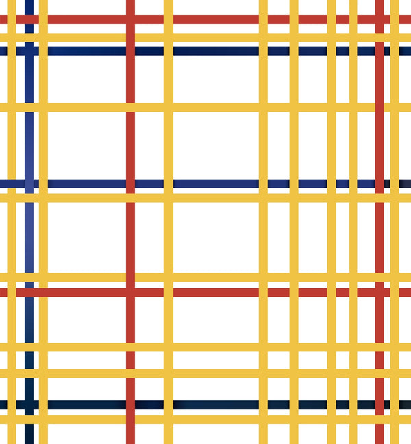 Mondrian Grid Mural Art Deco Geometric - Multicolored | Architectural Wallcoverings