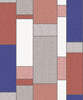 Malibu De Stijl Geometric Wallpaper - Art Deco Geometric - Cobalt & Red Brick | Malibu Wallpaper