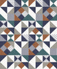 Malibu Lozenge Geometric Wallpaper - Art Deco Geometric - Indigo & Burnt Orange | Malibu Wallpaper