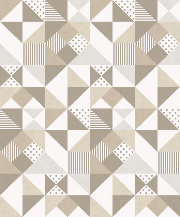 Lozenge Geometric Art Deco Geometric - Latte & Dorian Grey | Architectural Wallcoverings