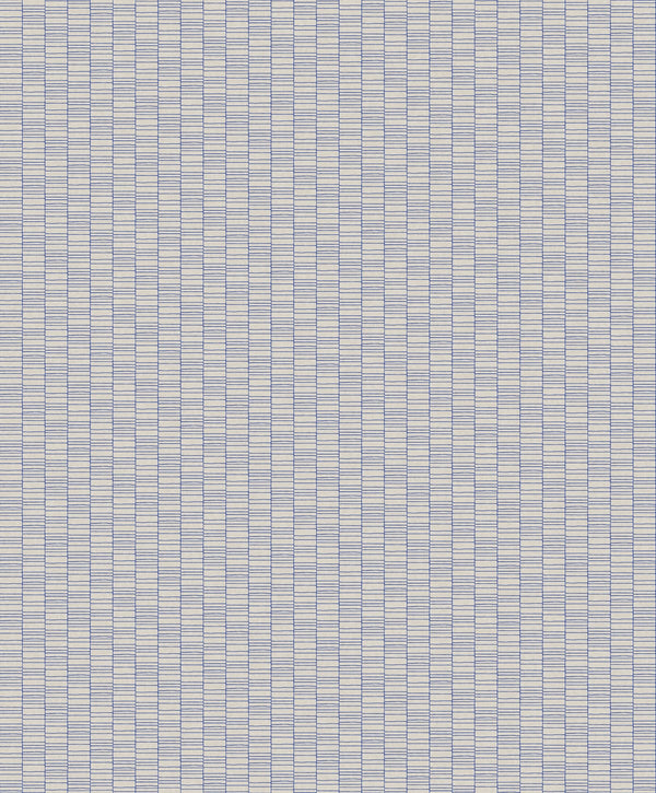 Deco Spliced Stripe Art Deco Geometric - Ivory & Cobalt | Architectural Wallcoverings