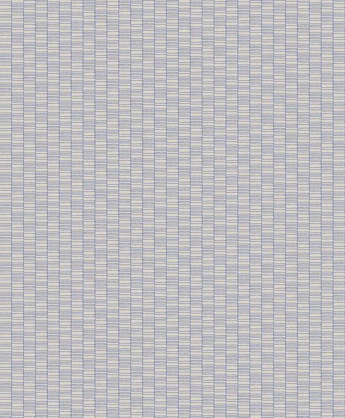 Malibu Deco Spliced Stripe Wallpaper - Art Deco Geometric - Ivory & Cobalt | Malibu Wallpaper