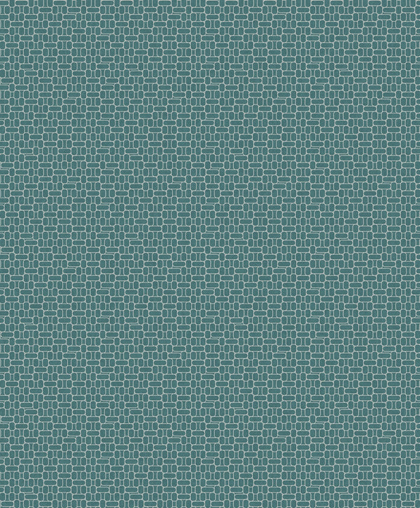 Capsule Geometric Art Deco Geometric - Perry Teal | Architectural Wallcoverings