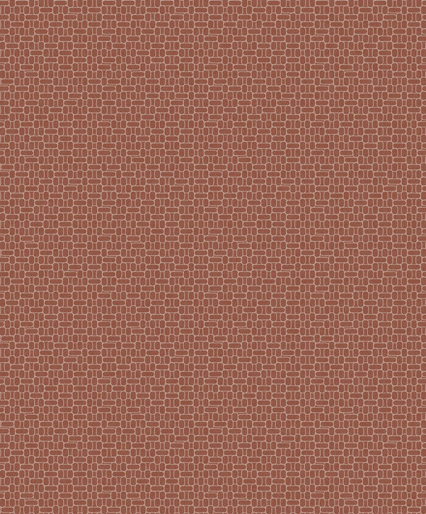 Capsule Geometric Art Deco Geometric - Terra Cotta | Architectural Wallcoverings
