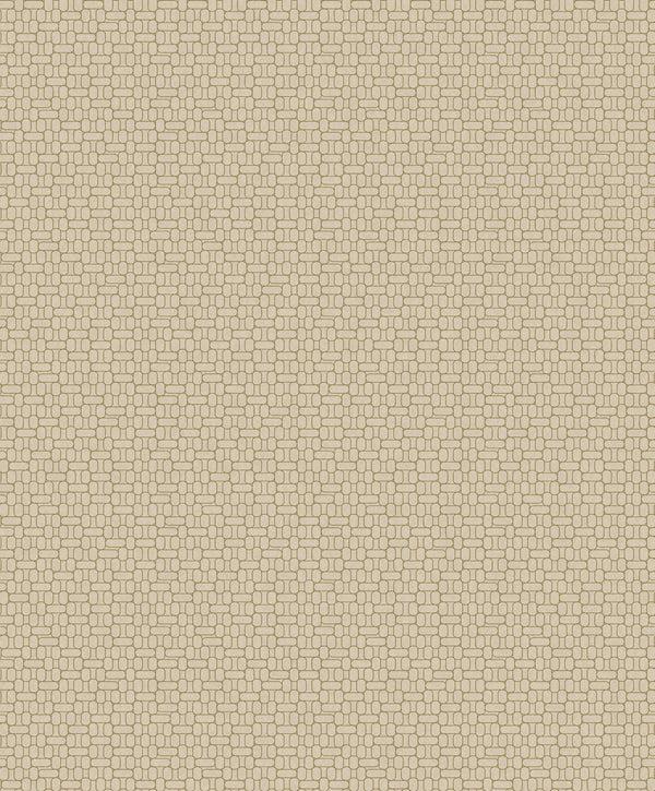 Capsule Geometric Art Deco Geometric - Metallic Gold & Parchment | Architectural Wallcoverings