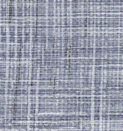 Ridgewood Raffia Silver-Threaded Navy - Light Gray Fabric | Koroseal