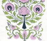 Lavender Green Navy on Ivory