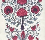 Red Burgundy Purple on Ivory