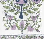 Lavender Green Navy on Ivory
