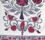 Red Burgundy Purple on Ivory