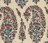 Red Navy Blue Gold on Tan Linen