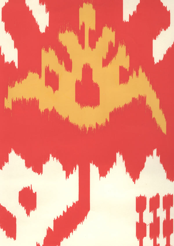 Kazak Coral New Yellow on Off White Screen Printed | China Seas