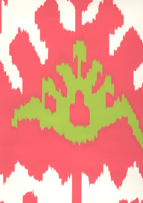 Kazak Magenta Lime on Off White Screen Printed | China Seas
