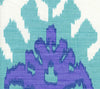 Kazak, Aqua Lilac on White