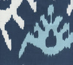 Kazak, New Navy Denim Blue on White Wallcoverings | Quadrille