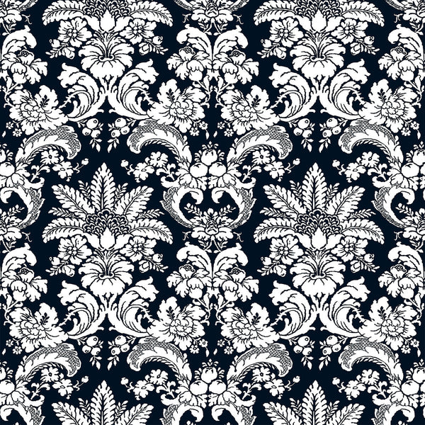 Grajal - Navy Dark Blue By Gaston Y Daniela | Lorenzo Castillo V |Damask  Multipurpose Print