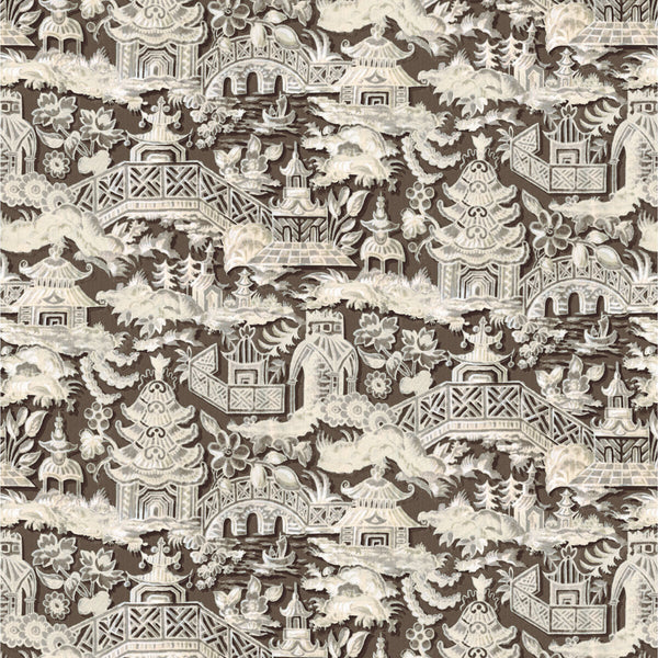 Marta - Chocolate Brown By Gaston Y Daniela | Lorenzo Castillo Vi |Chinoiserie  Multipurpose Print