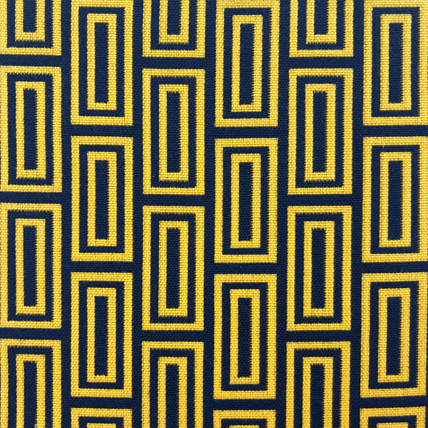 Caleb - Amarillo/Navy Yellow By Gaston Y Daniela | Lorenzo Castillo Vi |Geometric Small Scale Upholstery Indoor / Outdoor