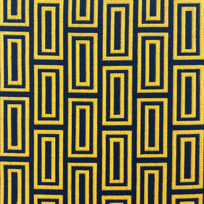 Caleb - Amarillo/Navy Yellow By Gaston Y Daniela | Lorenzo Castillo Vi |Geometric Small Scale Upholstery Indoor / Outdoor