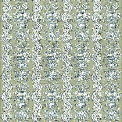 Samples and Purchasing available for Pilara - Verde Green By Gaston Y Daniela | Lorenzo Castillo Vi |Botanical & Floral Stripes Multipurpose Print at Designer Wallcoverings and Fabrics