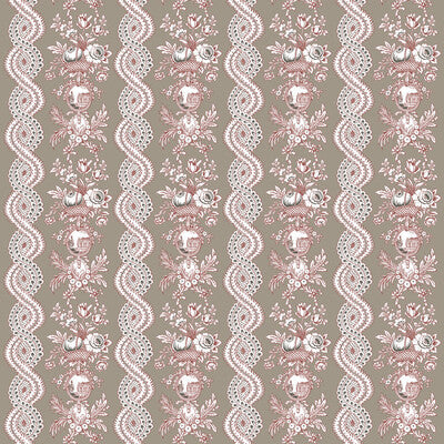 Samples and Purchasing available for Pilara - Gris Grey By Gaston Y Daniela | Lorenzo Castillo Vi |Botanical & Floral Stripes Multipurpose Print at Designer Wallcoverings and Fabrics