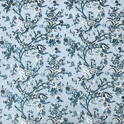Samples and Purchasing available for Carlota - Azul Blue By Gaston Y Daniela | Lorenzo Castillo Vi | Botanical & Floral Upholstery  at Designer Wallcoverings and Fabrics