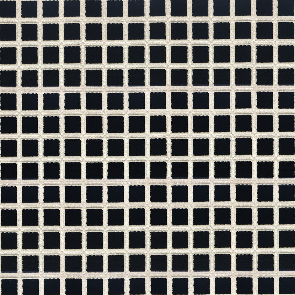 Samples and Purchasing available for Buitrago - Negro/Blanco Black By Gaston Y Daniela | Lorenzo Castillo Iv | Plaid / Check Upholstery Velvet at Designer Wallcoverings and Fabrics