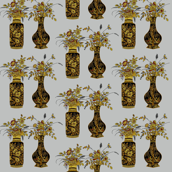 Casilda - Plata Grey By Gaston Y Daniela | Lorenzo Castillo Iv |Chinoiserie Novelty Multipurpose Print