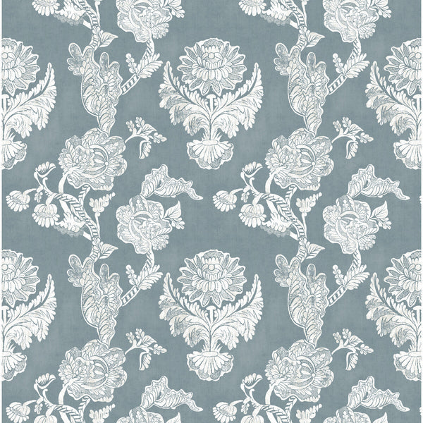 Chitina - Azul Claro Grey By Gaston Y Daniela | Lorenzo Castillo Iv |Botanical & Floral  Multipurpose Print