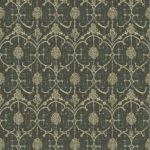 Lorenzo - Gris Charcoal By Gaston Y Daniela | Lorenzo Castillo Iv | Damask Upholstery Velvet