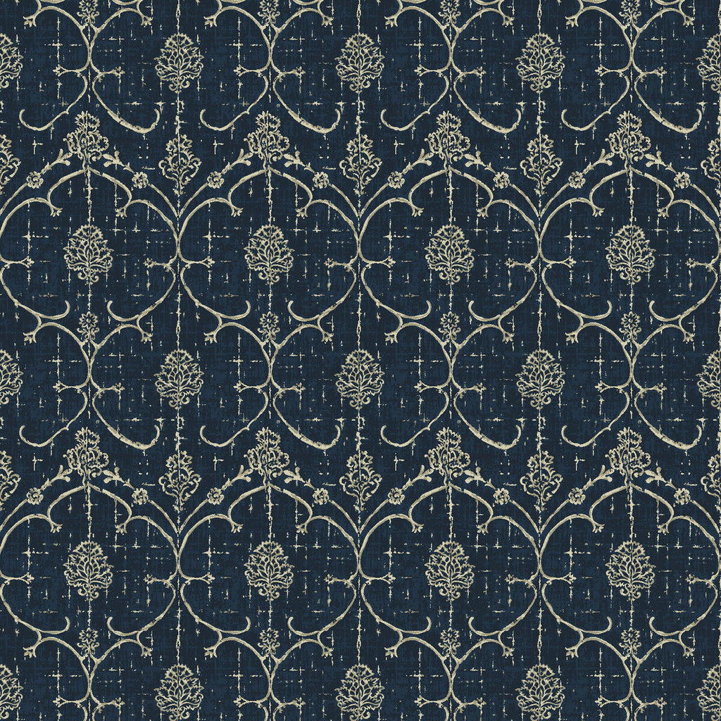Samples and Purchasing available for Lorenzo - Petroleo Indigo By Gaston Y Daniela | Lorenzo Castillo Iv | Damask Upholstery Velvet at Designer Wallcoverings and Fabrics