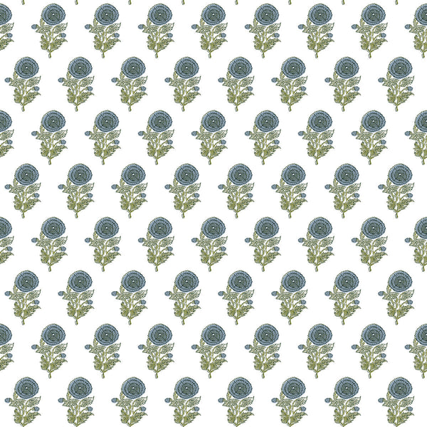 Plasencia Wp - Azul Blue By Gaston Y Daniela | Lorenzo Castillo V |Botanical & Floral Small Scale Wallcovering Print