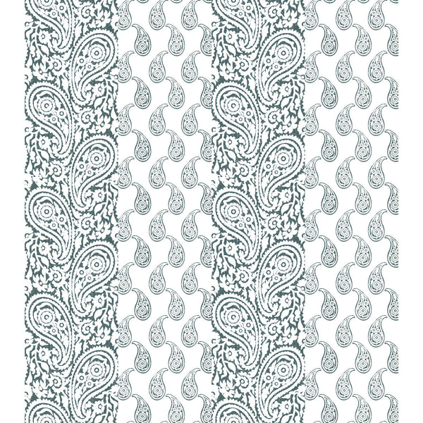 Samples and Purchasing available for Matueca Wp - Azul Blue By Gaston Y Daniela | Lorenzo Castillo V | Paisley Wallcovering Print at Designer Wallcoverings and Fabrics