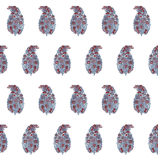 Tarsila Wp - Azul/Rojo Multi By Gaston Y Daniela | Lorenzo Castillo V | Paisley Wallcovering Print