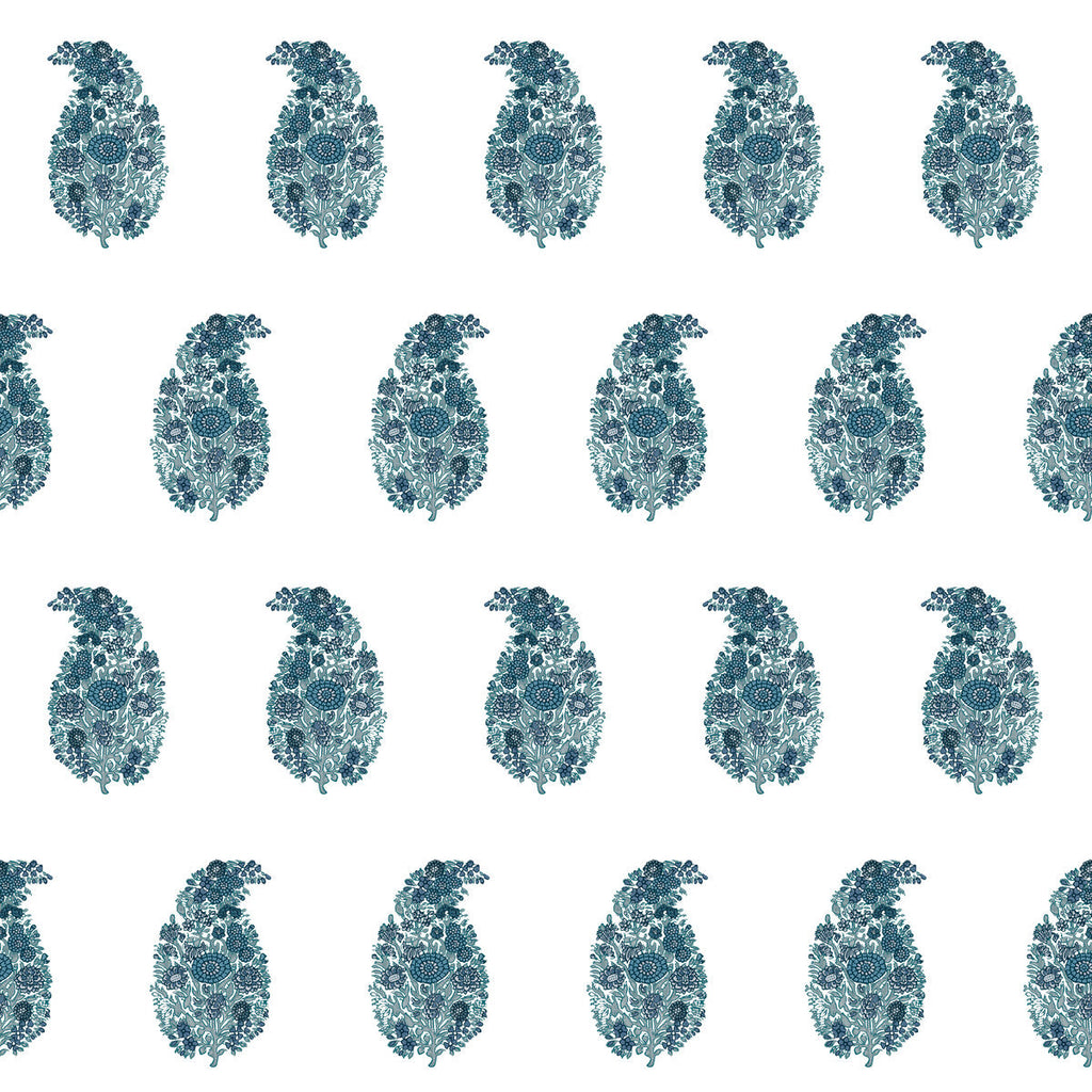 Samples and Purchasing available for Tarsila Wp - Azul Blue By Gaston Y Daniela | Lorenzo Castillo V | Paisley Wallcovering Print at Designer Wallcoverings and Fabrics