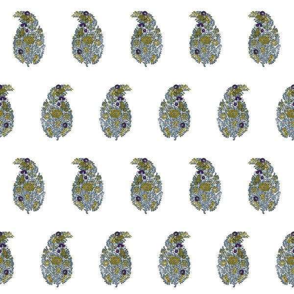 Samples and Purchasing available for Tarsila Wp - Ocre/Lavanda Multi By Gaston Y Daniela | Lorenzo Castillo V | Paisley Wallcovering Print at Designer Wallcoverings and Fabrics