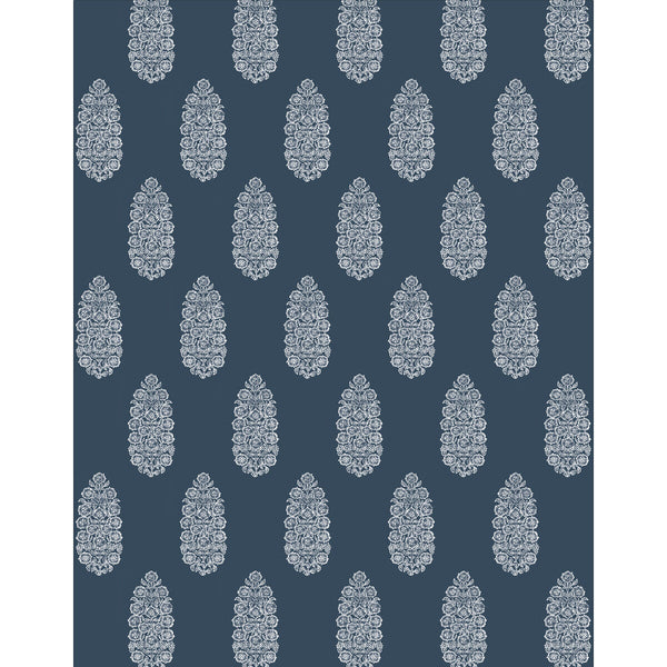 Salobrena Wp - Azul Blue By Gaston Y Daniela | Lorenzo Castillo V |Botanical & Floral  Wallcovering Print