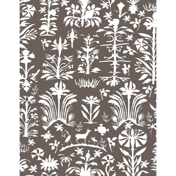 Salinas Wp - Plomo Charcoal By Gaston Y Daniela | Lorenzo Castillo V |Botanical & Floral Modern Wallcovering Print