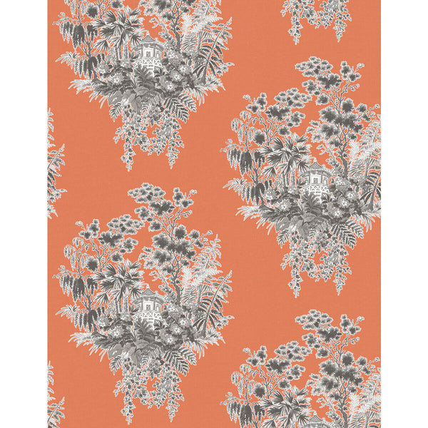 Valjunco Wp - Naranja Orange By Gaston Y Daniela | Lorenzo Castillo V |Chinoiserie Botanical & Floral Wallcovering Print