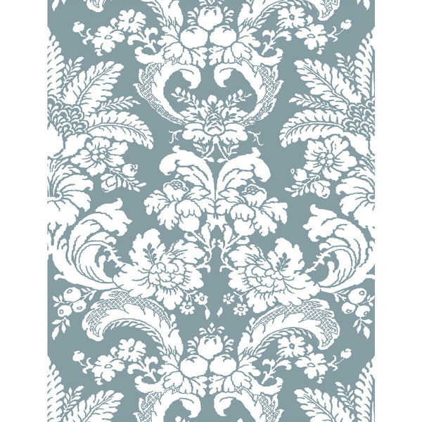 Samples and Purchasing available for Grajal Wp - Azul Light Blue By Gaston Y Daniela | Lorenzo Castillo V | Damask Wallcovering Print at Designer Wallcoverings and Fabrics